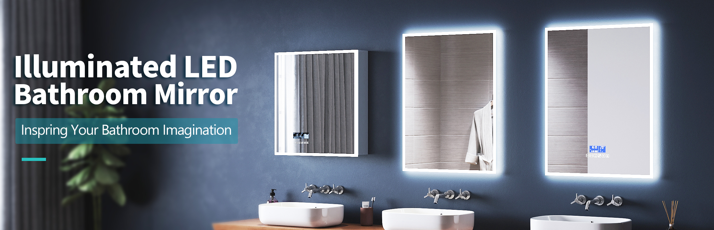 ELEGANT Backlit Bathroom LED Mirror with Shaver Socket 700x500mm Wall